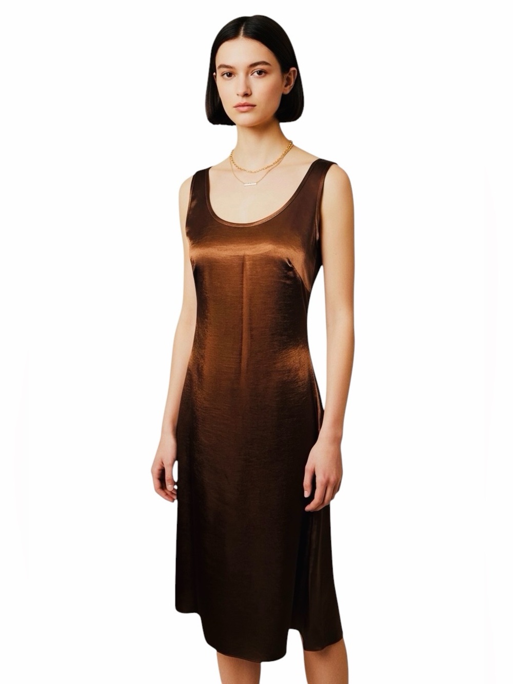 VINTAGE Satin Midi Slip Dress.